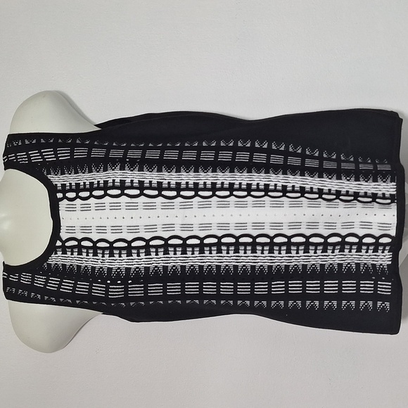 White House Black Market Tops - White House Black Market Black and White Striped Sleeveless Sweater
